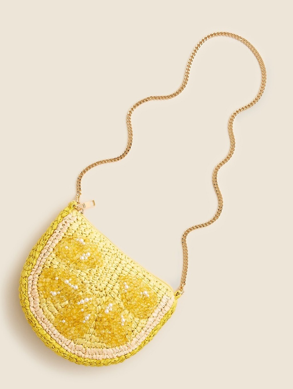 Crewcuts Girls Lemon Crossbody Bag - Lemon Yellow Raffia